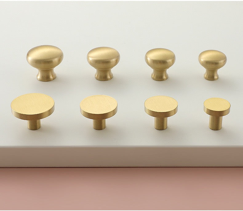 Brushed Brass Cabinet Pulls, Drawer Knobs, MCM Kitchen Hardware