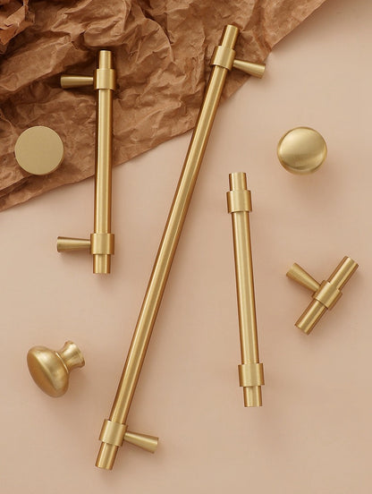 Brushed Brass Cabinet Pulls, Drawer Knobs, MCM Kitchen Hardware