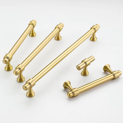 Minimalism Cabinet Bar Pulls, Solid Brass, Brushed Gold, Modern Mid Century Kitchen Hardware