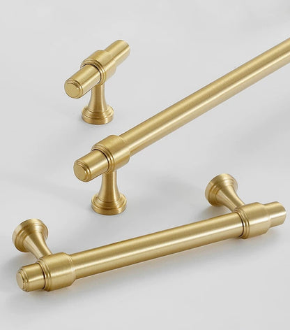 Minimalism Cabinet Bar Pulls, Solid Brass, Brushed Gold, Modern Mid Century Kitchen Hardware