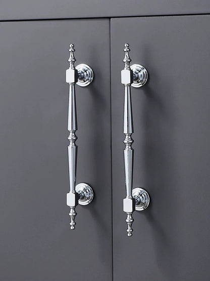 Polished Chrome Brass Cabinet Bar Handles, Ball Knobs, Contemporary Kitchen Hardware