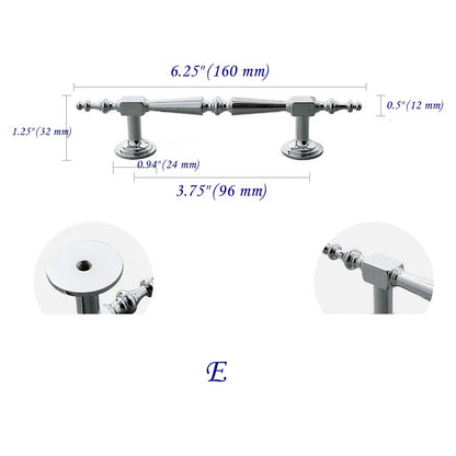 Polished Chrome Brass Cabinet Bar Handles, Ball Knobs, Contemporary Kitchen Hardware