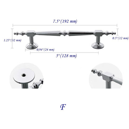 Polished Chrome Brass Cabinet Bar Handles, Ball Knobs, Contemporary Kitchen Hardware