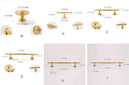 Brass Cabinet Bar Handles, Ball Knobs, Kitchen Hardware