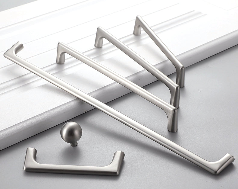 Brushed Nickel Cabinet D  Handles - Multi Size
