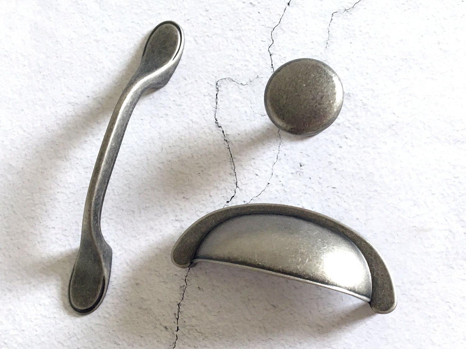 3" 76 mm Centers Pewter Cup Drawer Pull & Cabinet Handle