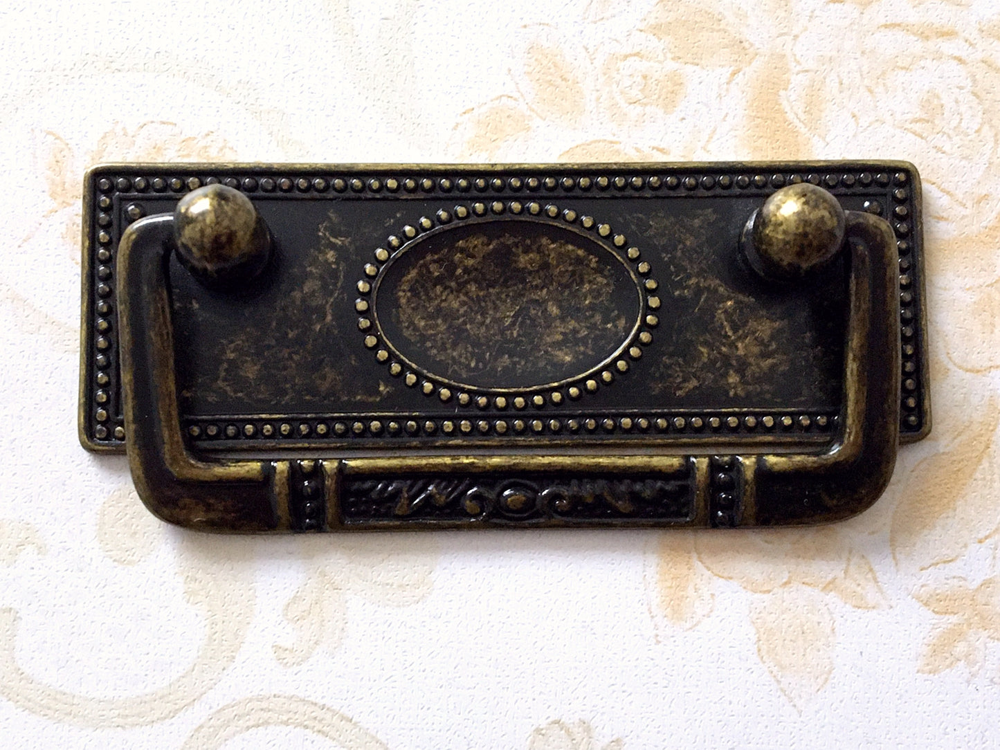 2.5" Centers Vintage Rectangular Plated Bail Drawer Pull - Antique Bronze - LynnsHardware