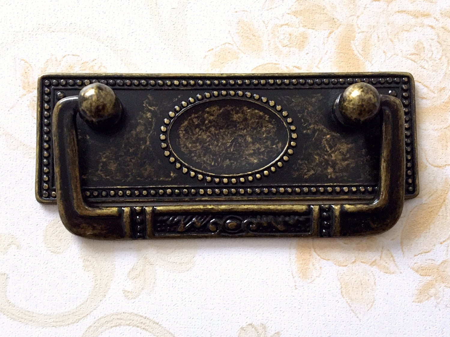 2.5" Centers Vintage Rectangular Plated Bail Drawer Pull - Antique Bronze - LynnsHardware