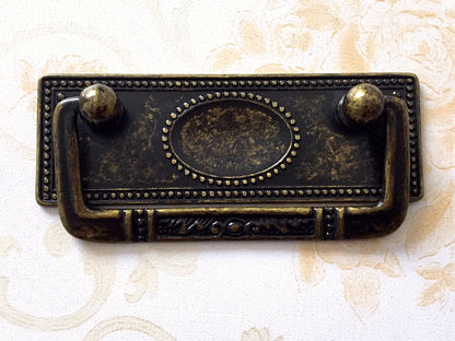 2.5" Centers Vintage Rectangular Plated Bail Drawer Pull - Antique Bronze - LynnsHardware