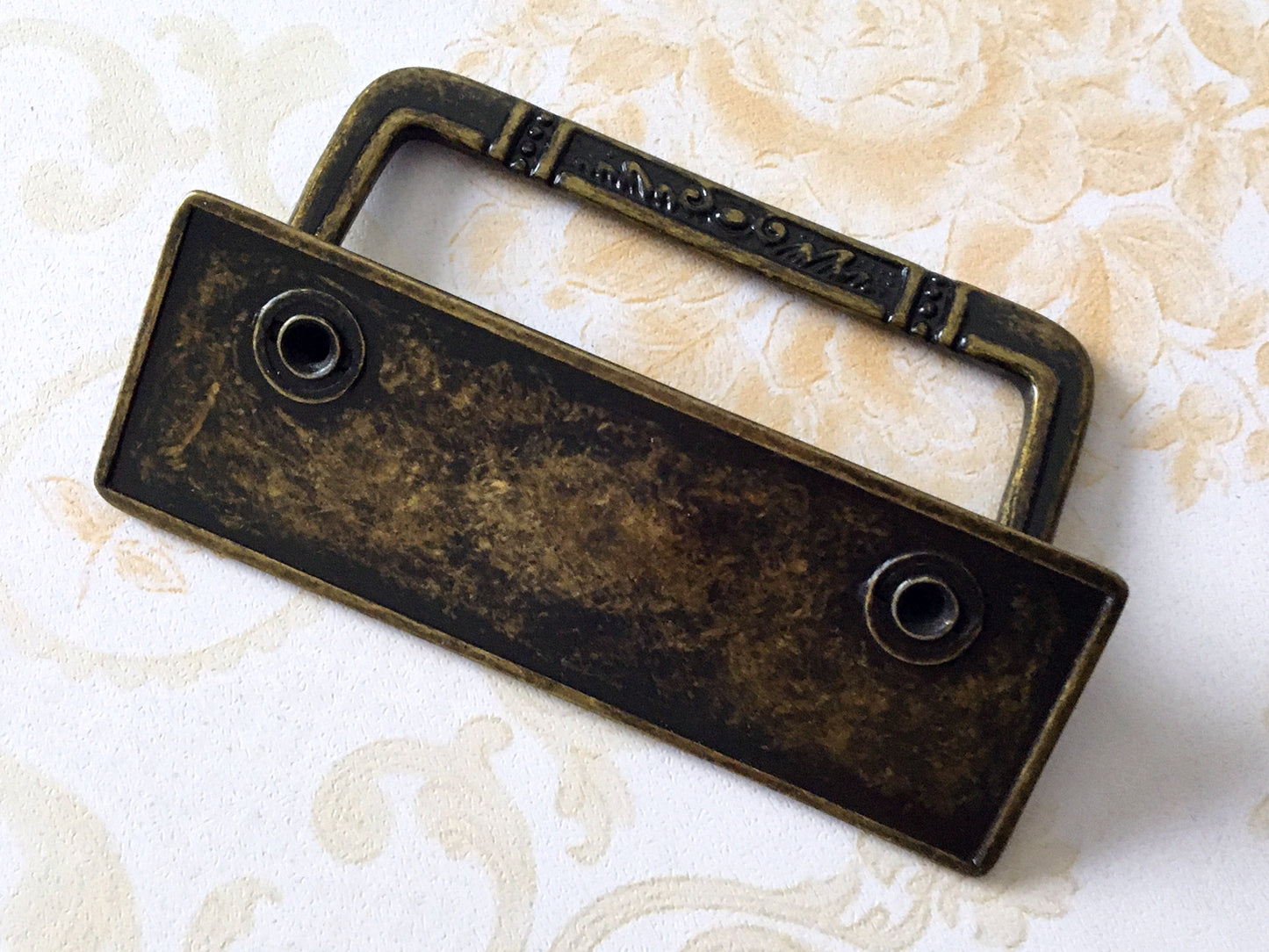 2.5" Centers Vintage Rectangular Plated Bail Drawer Pull - Antique Bronze - LynnsHardware