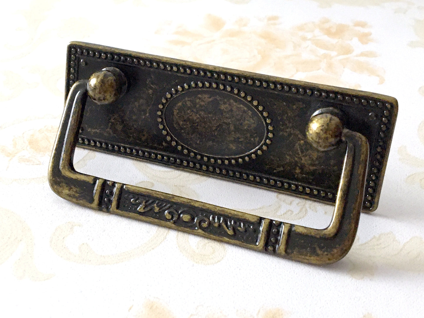 2.5" Centers Vintage Rectangular Plated Bail Drawer Pull - Antique Bronze - LynnsHardware