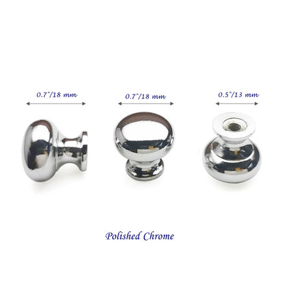 0.7" Dia Small Drawer Pull, Tiny Cabinet Knob, Antique Bronze Polished Chrome Nickel Steel