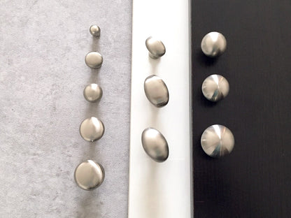 Nickel Round Drawer Knobs, Zinc Alloy & Stainless Steel, Minimal Cabinet Hardware