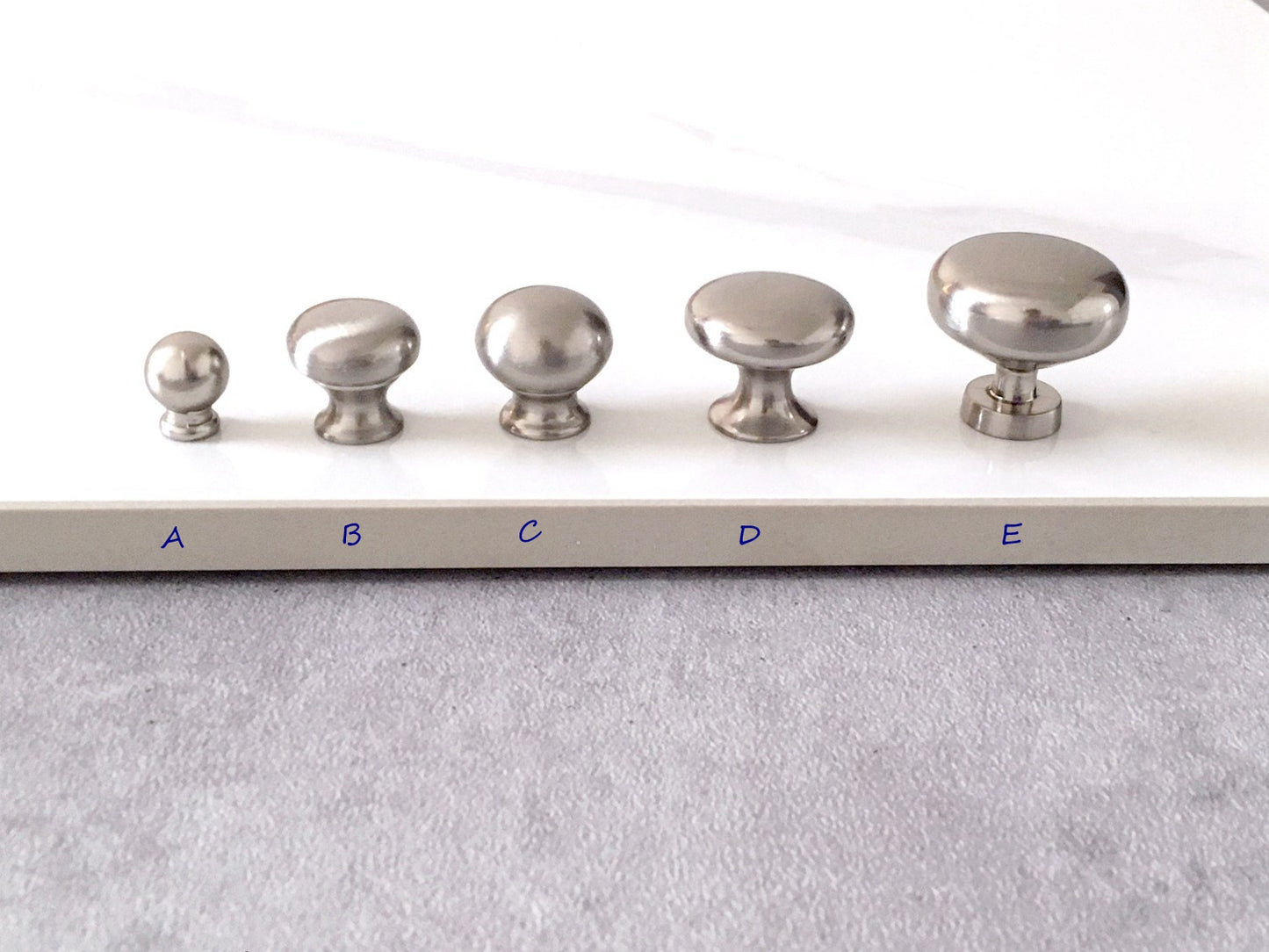 Nickel Round Drawer Knobs, Zinc Alloy & Stainless Steel, Minimal Cabinet Hardware