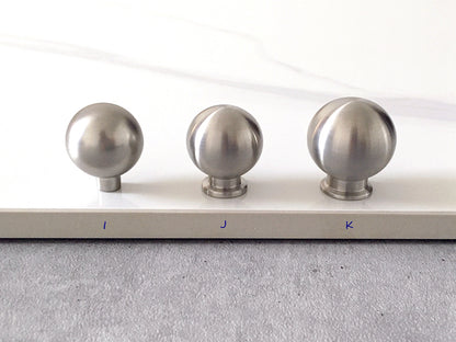 Nickel Round Drawer Knobs, Zinc Alloy & Stainless Steel, Minimal Cabinet Hardware