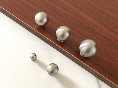 Nickel Cabinet Ball Knob, Minimalist Drawer Pull, Modern Kitchen Hardware