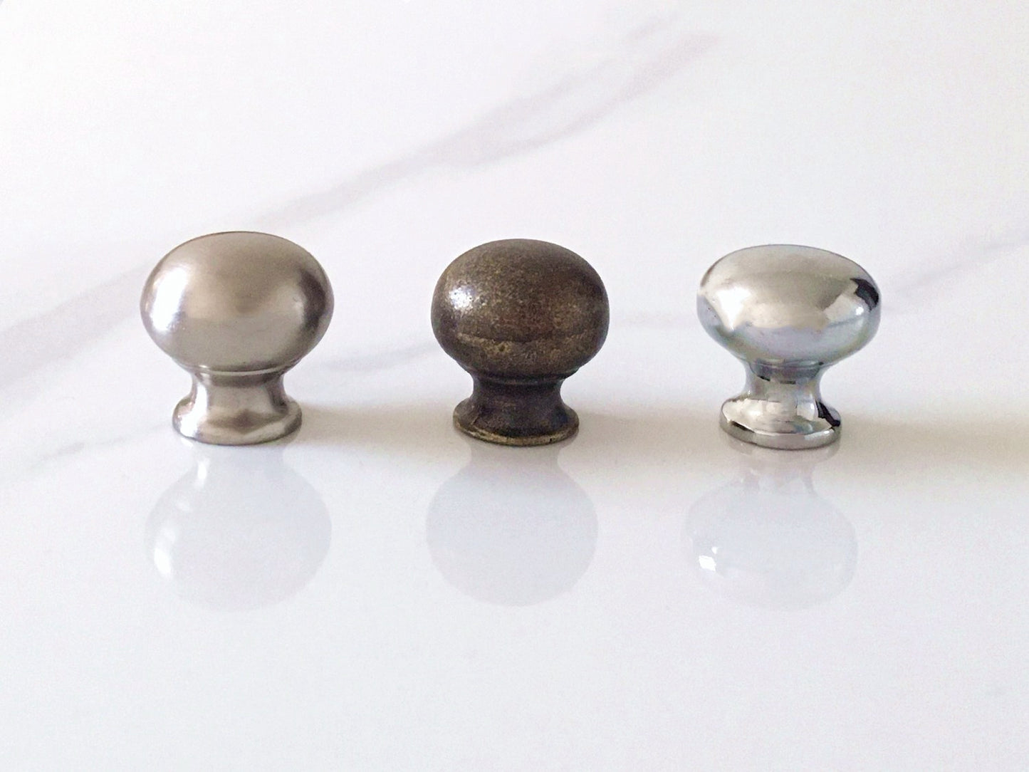 0.7" Dia Small Drawer Pull, Tiny Cabinet Knob, Antique Bronze Polished Chrome Nickel Steel