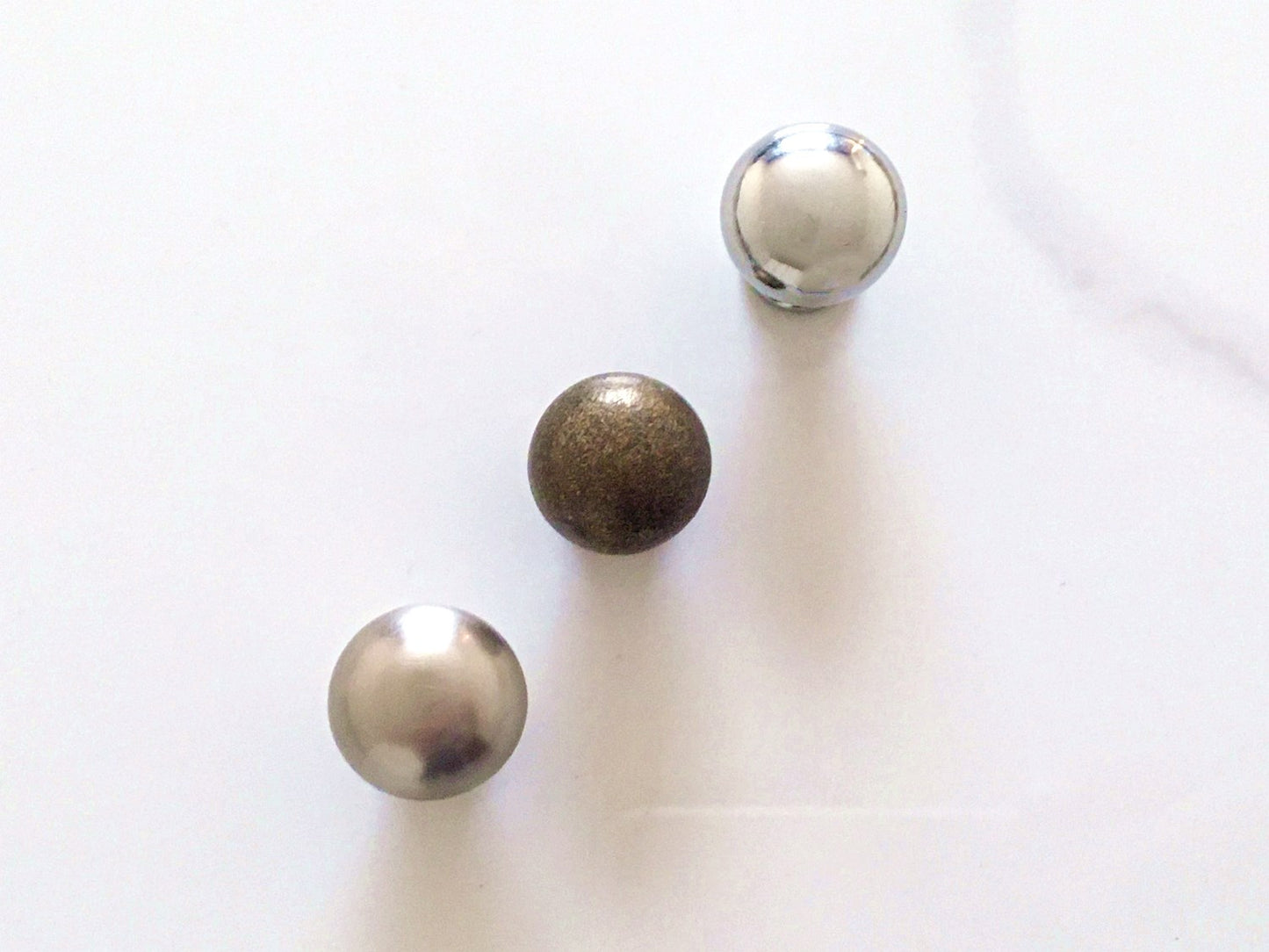 0.7" Dia Small Drawer Pull, Tiny Cabinet Knob, Antique Bronze Polished Chrome Nickel Steel