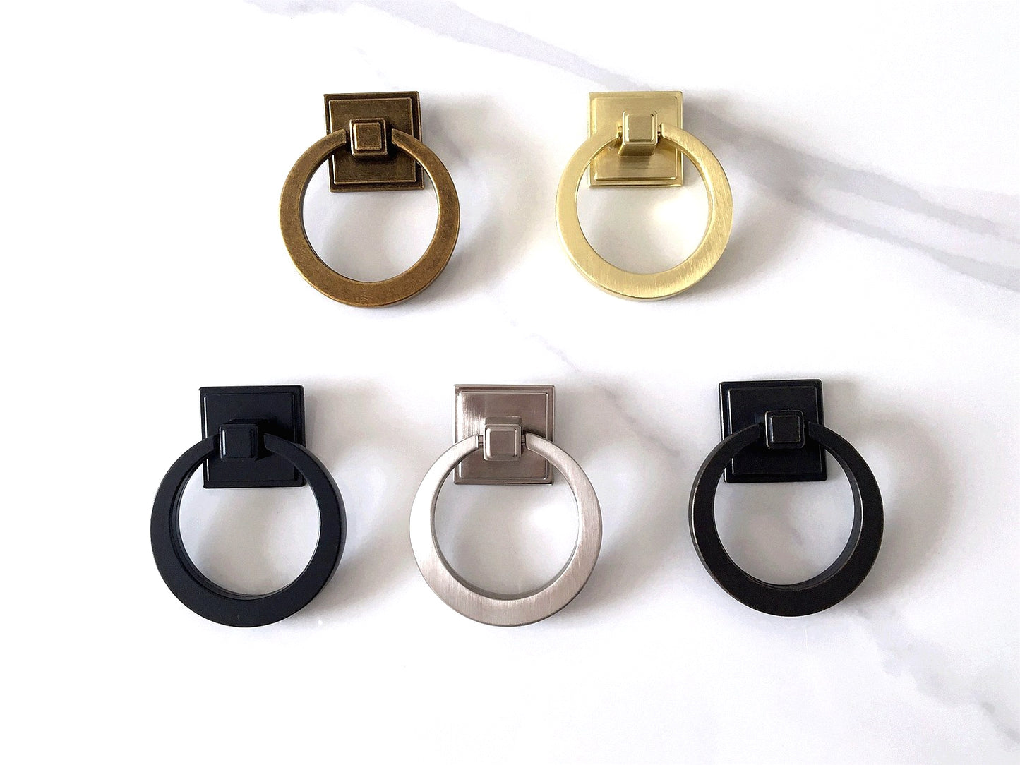 2.1" Diameter Large Drop Ring Cabinet Pulls - 5 Finishes