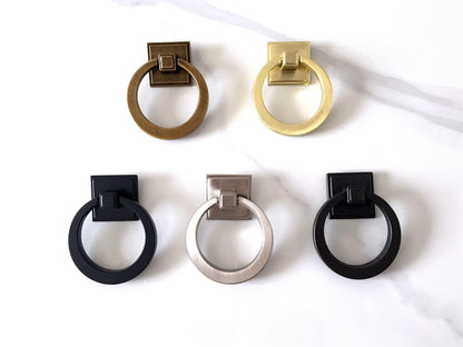 2.1" Diameter Large Drop Ring Cabinet Pulls - 5 Finishes