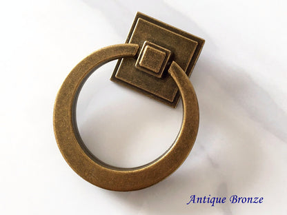 2.1" Diameter Large Drop Ring Cabinet Pulls - 5 Finishes