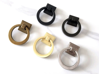 2.1" Diameter Large Drop Ring Cabinet Pulls - 5 Finishes