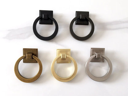 2.1" Diameter Large Drop Ring Cabinet Pulls - 5 Finishes