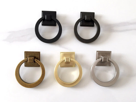 2.1" Diameter Large Drop Ring Cabinet Pulls - 5 Finishes
