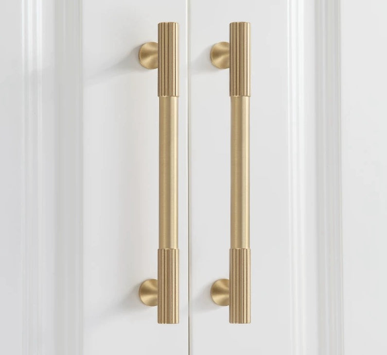 Brass Fluted Cabinet Bar Pull & Knob - 3.75" to 8.8"