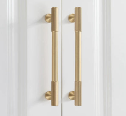 Brass Fluted Cabinet Bar Pull & Knob - 3.75" to 8.8"