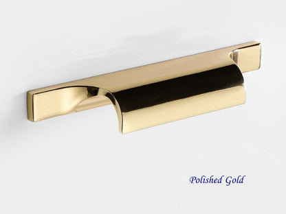 2.5" Centers polished gold dresser Drawer Finger Pulls