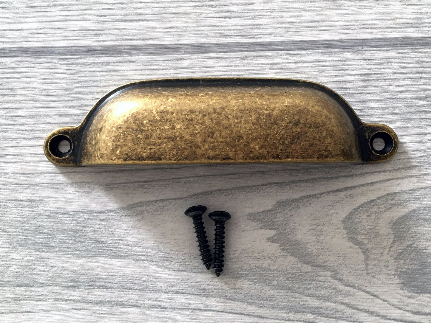 3.75" 5" Antique Bronze Cabinet Handle & Cup Drawer Pull - LynnsHardware