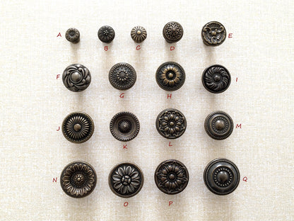 Vintage Look Drawer Knob, Cabinet Pulls Hardware, Antique Bronze