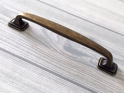 3.75" 5" Antique Bronze Cabinet Handle & Cup Drawer Pull - LynnsHardware