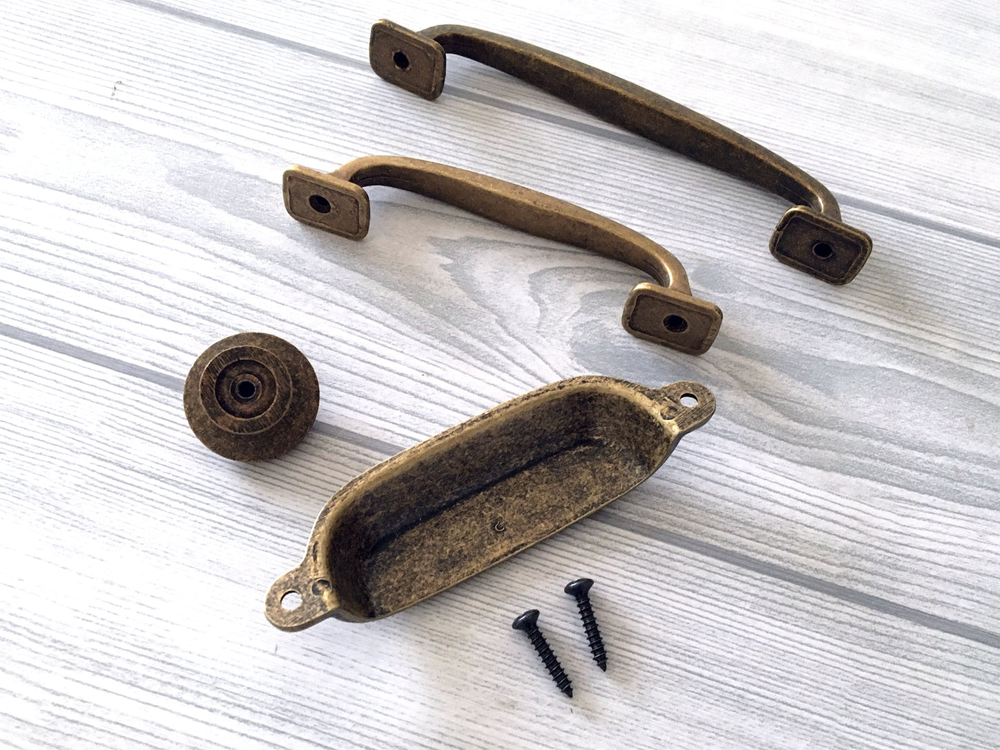 3.75" 5" Antique Bronze Cabinet Handle & Cup Drawer Pull - LynnsHardware