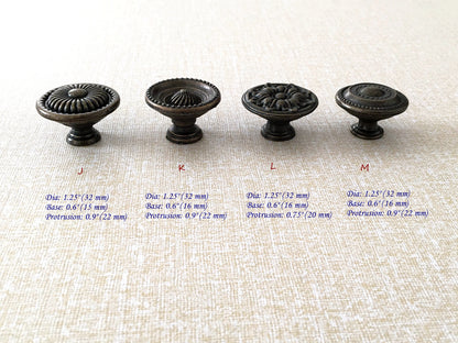Vintage Look Drawer Knob, Cabinet Pulls Hardware, Antique Bronze