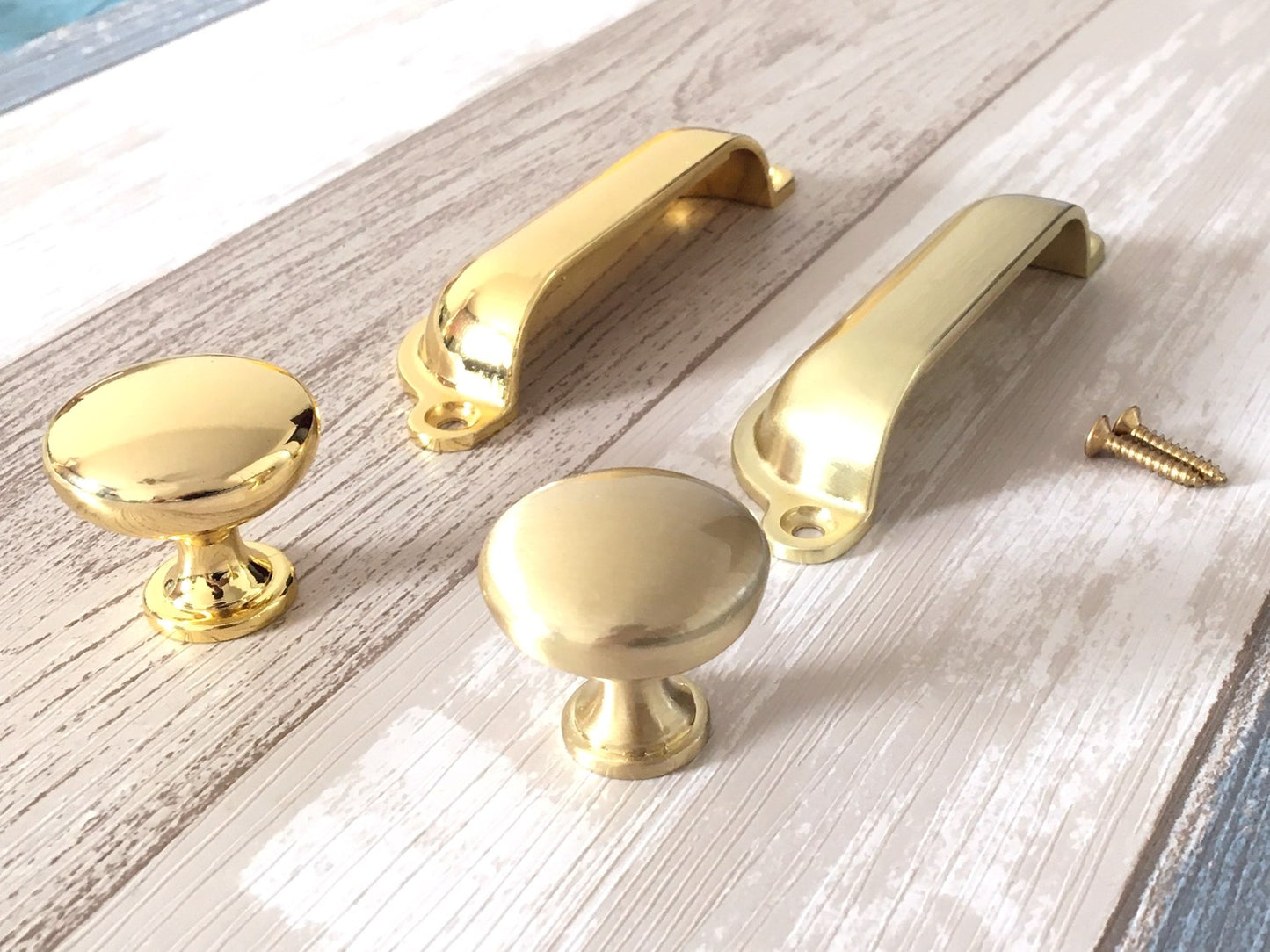 3.5" Centers Gold Cup Drawer Pull and Cabinet Knob