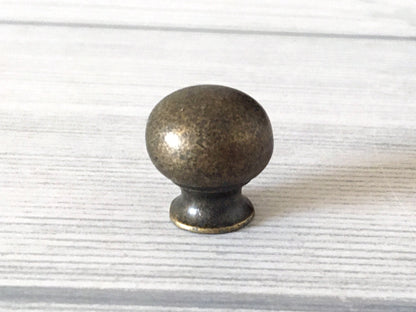 Antique Bronze Round Drawer Knob with Backplate - LynnsHardware