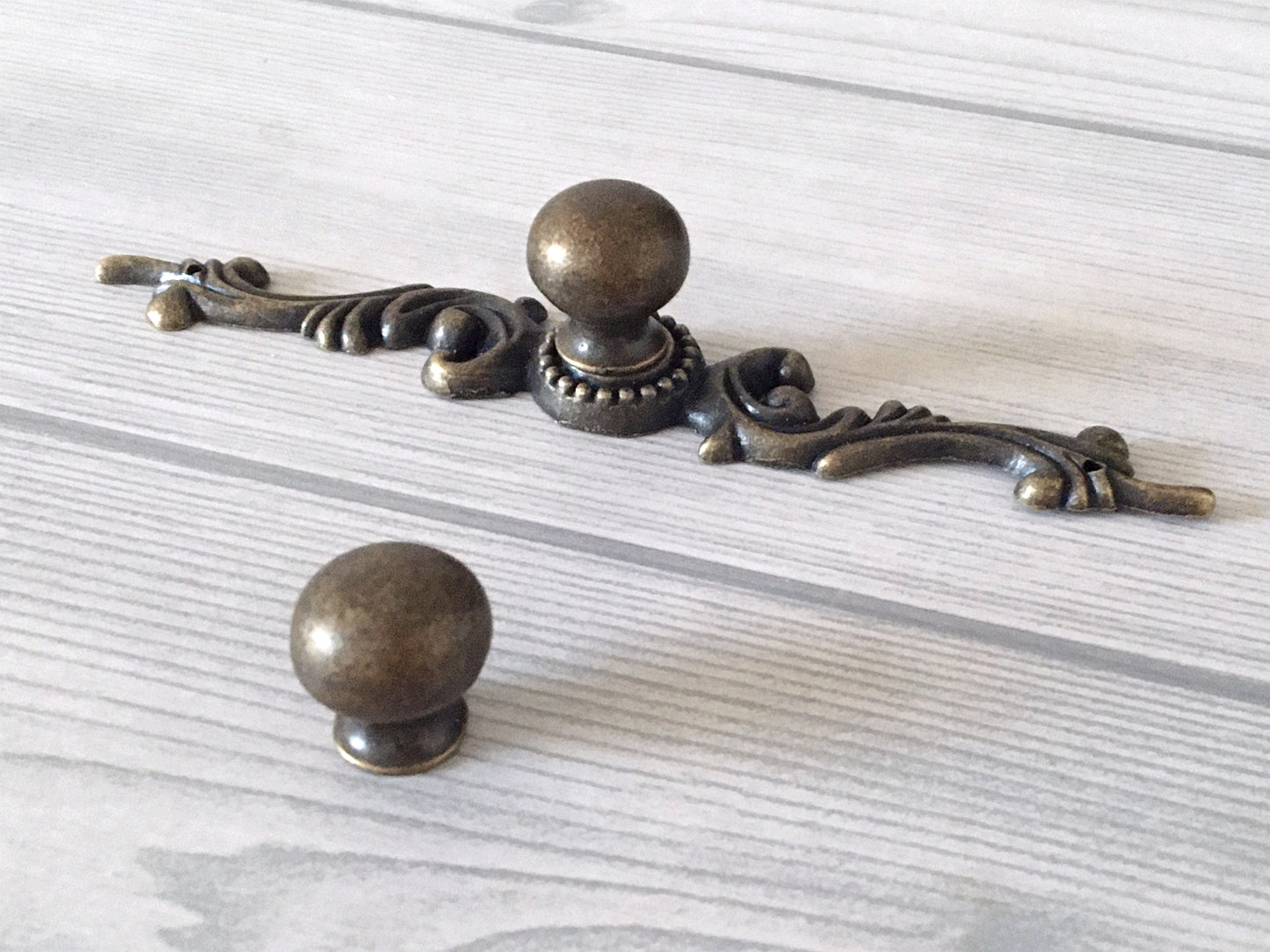 Antique Bronze Round Drawer Knob with Backplate - LynnsHardware