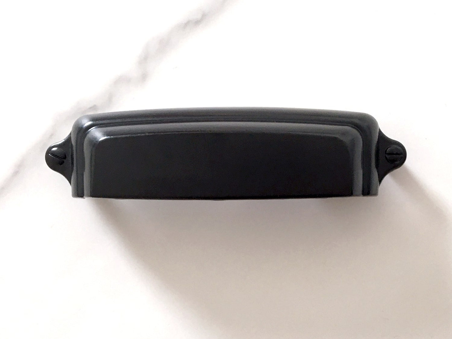 4-Inch Centers Cup Drawer Pull & Cabinet Knob in Matte Black, Modern Kitchen Hardware