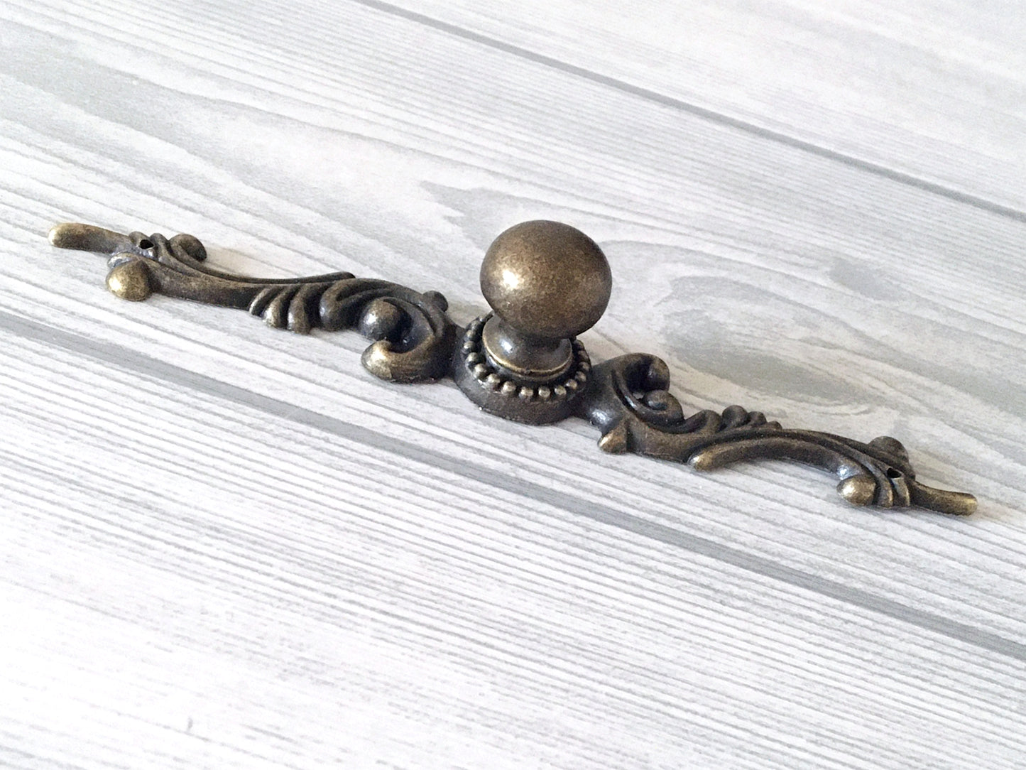 Antique Bronze Round Drawer Knob with Backplate - LynnsHardware