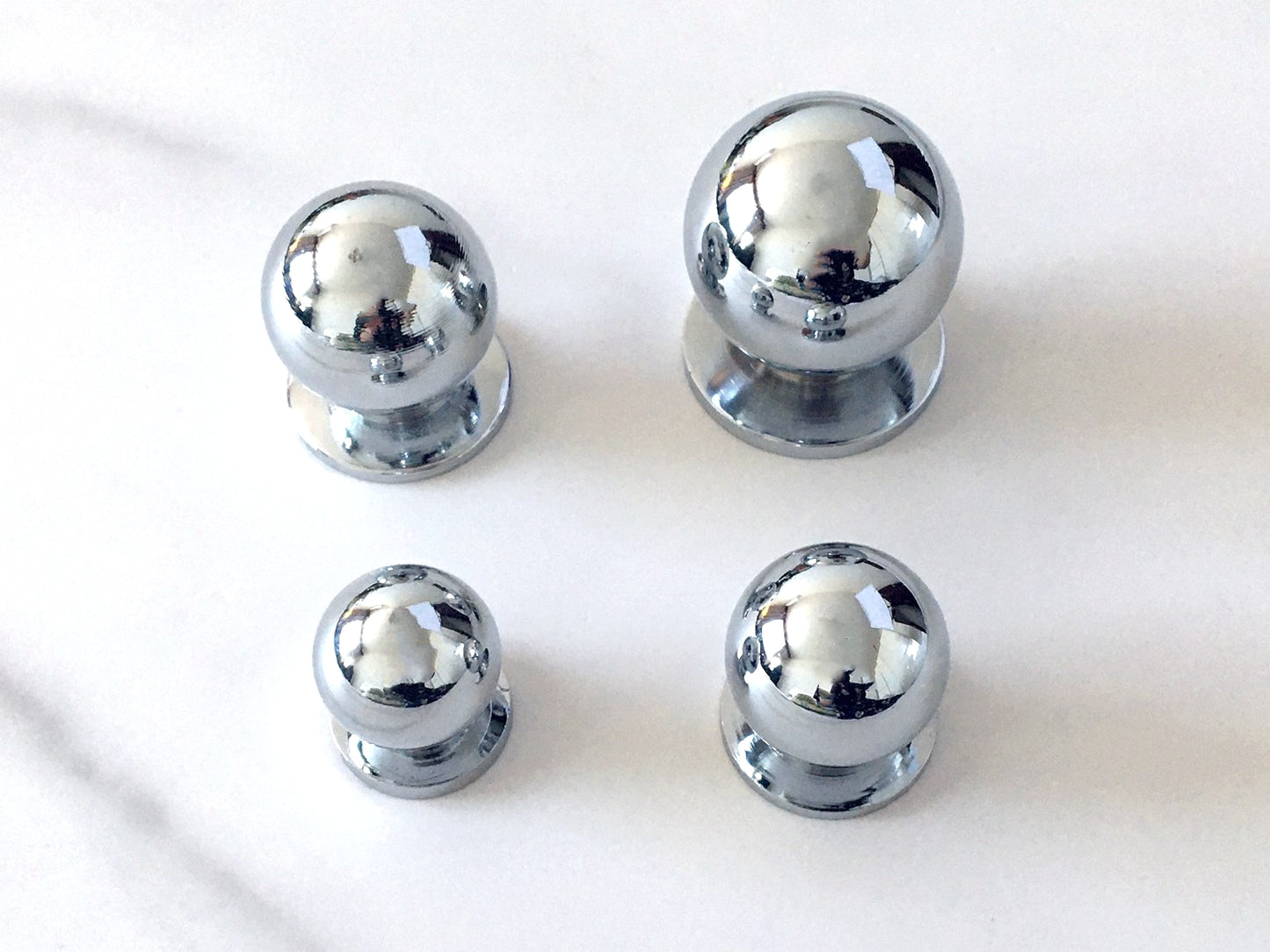 Ball Drawer Knobs, Polished Chrome, 4 sizes, Modern Kitchen Cabinet Hardware