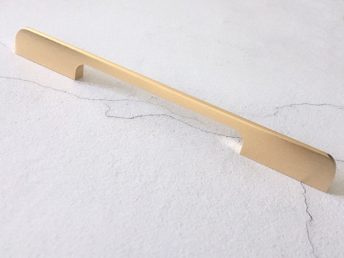 Brushed Gold Brass Cabinet Pull, Alumimum, Mid Century Modern Drawer Handle