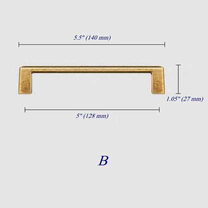 Antique Bronze Cabinet Square Bar Handle - Rustic Retro Hardware