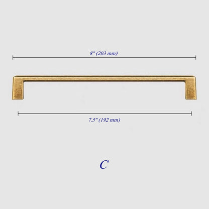 Antique Bronze Cabinet Square Bar Handle - Rustic Retro Hardware