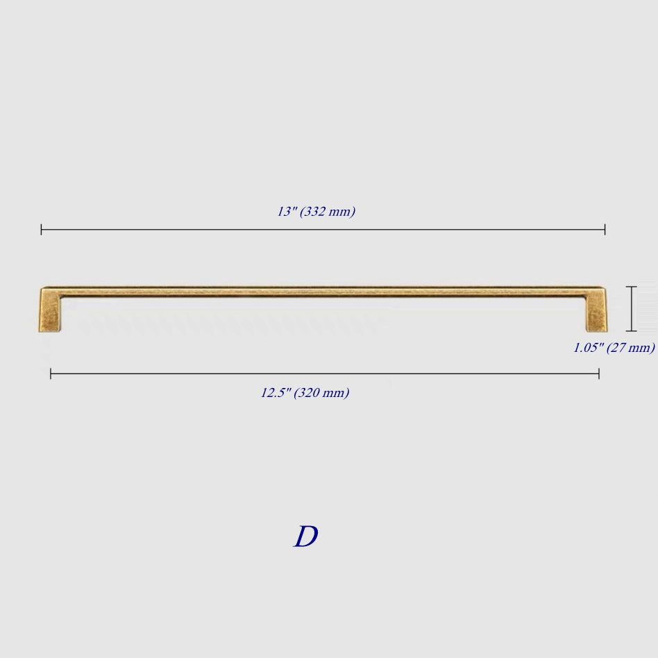 Antique Bronze Cabinet Square Bar Handle - Rustic Retro Hardware