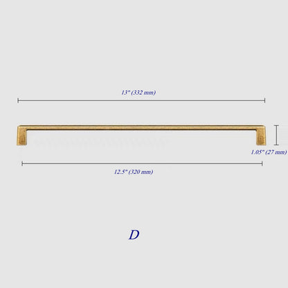 Antique Bronze Cabinet Square Bar Handle - Rustic Retro Hardware