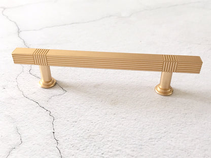 Gold Square Drawer Pulls - 3.75" 5" 7.5"