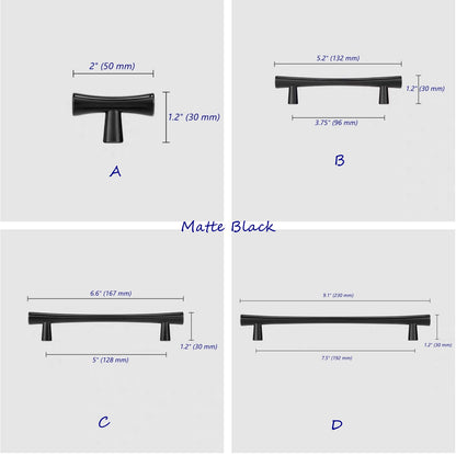 Cabinet Pulls, T-shaped Knob, Drawer Handles, Kitchen Hardware, Brushed Gold, Matte Black, Antique Bronze