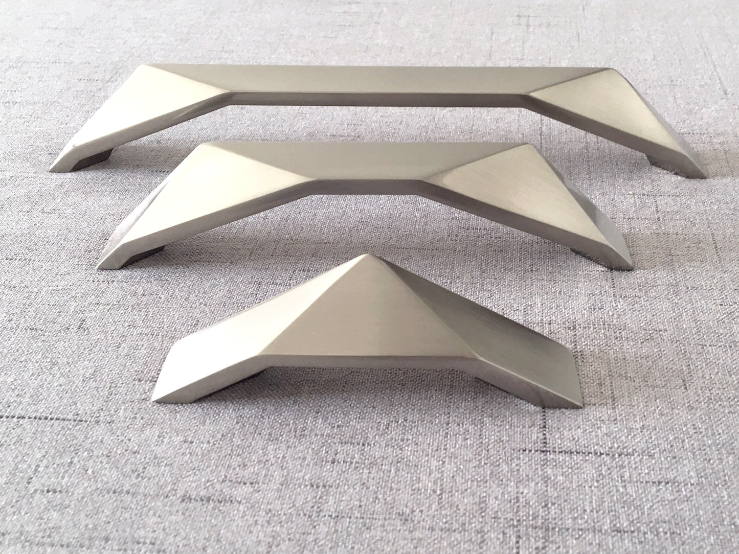 Nickel Geometric Cabinet Handles, Drawer Pulls, Modern Kitchen Hardware